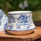 TERRA CUP • Floral Delfts Blauw/Orange • 16-19 cl