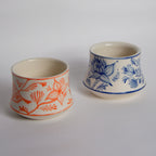 TERRA CUP • Floral Delfts Blauw/Orange • 16-19 cl