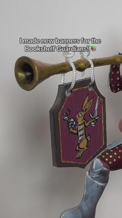Bookshelf Guardian with Butt Trumpet Banner